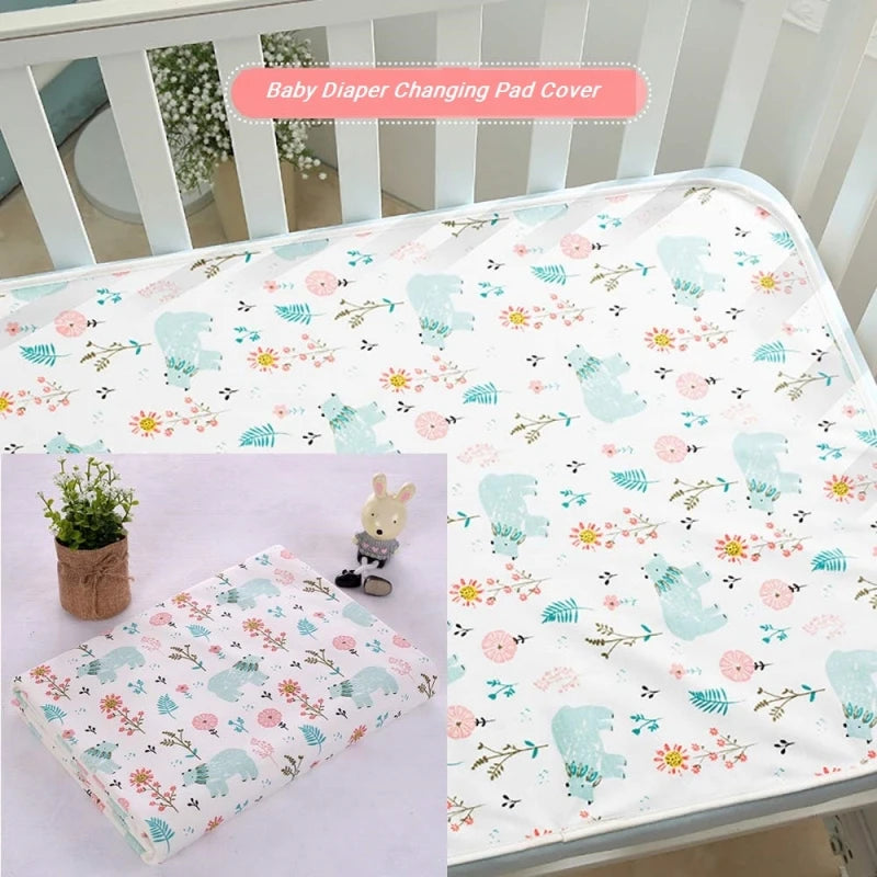 coussin change bébé blanc motif animalier waterproof moderne taille 70x90cm