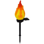 lampe solaire torchon noir orange flamme artificielle moderne piquet inclusionextérieur