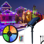 ruban led solaire multicolore ip67 moderne rayures horizontales télécommande 24touches
