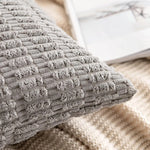 taies d'oreiller carrées polyester gris texture bohême moderne 40x40cm 50x50cm coussin intérieur fermeture glissière