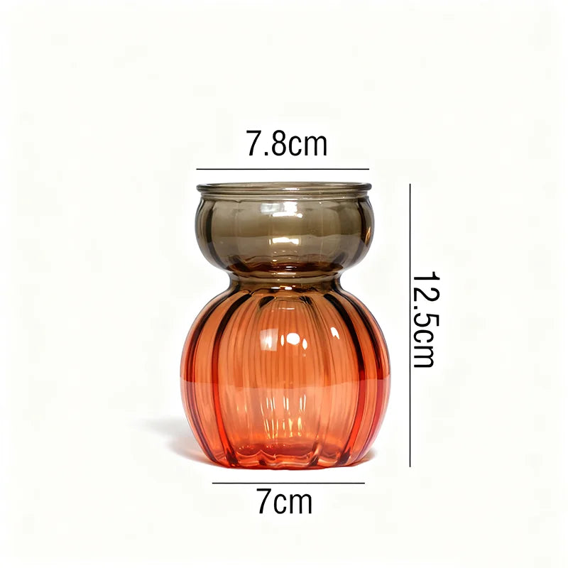 vases verre modernes decoratifs transparents jaune vert rouge fleurs table centerpiece
