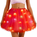 Jupe tutu lumineuse LED bleu rouge blanc moderne festive femme carnaval