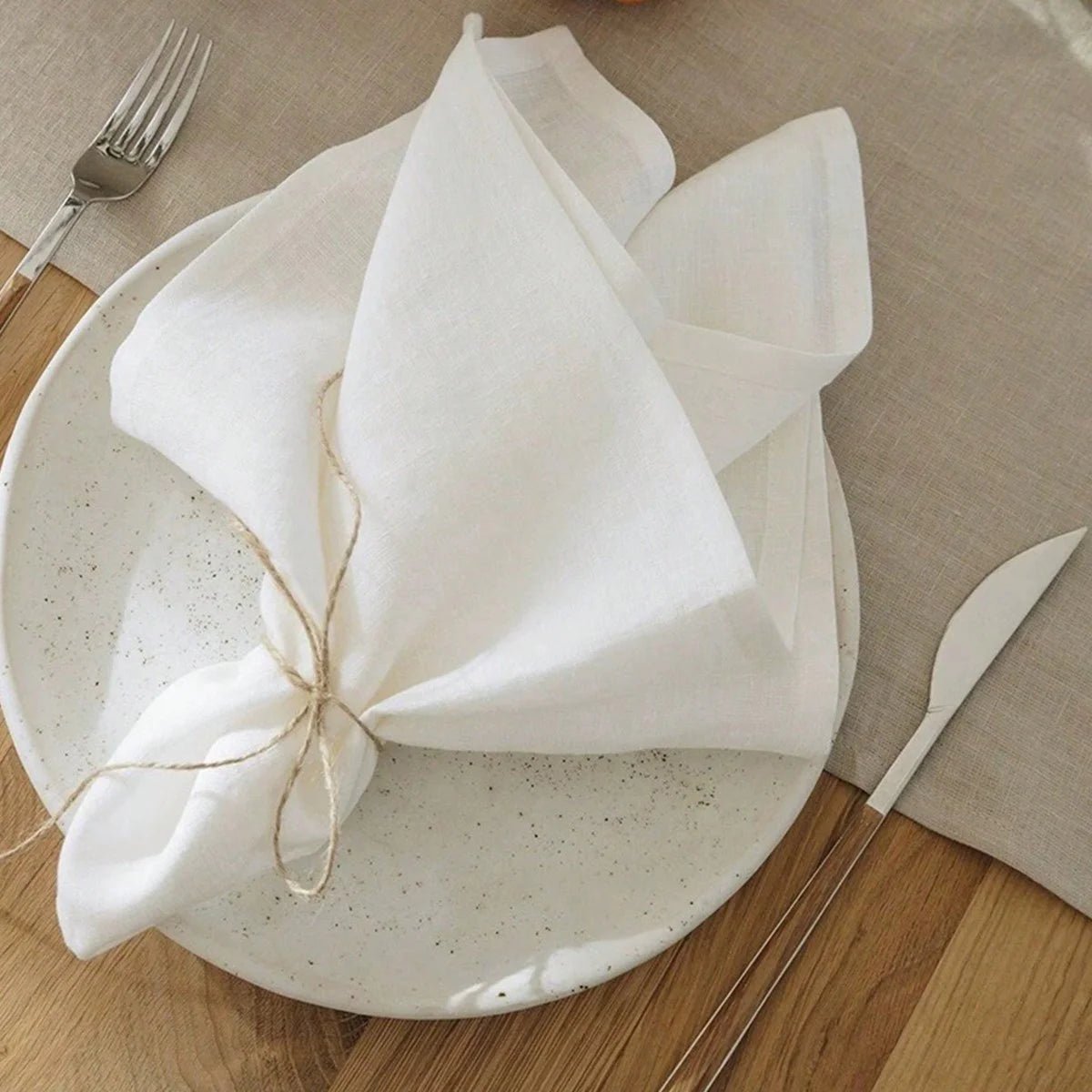 serviette carrée blanc texture classique 40cm 40cm réutilisable maison restaurant