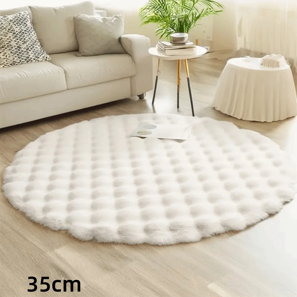 coussin doux blanc gris rose vert peluche moderne diametre 35cmwasher
