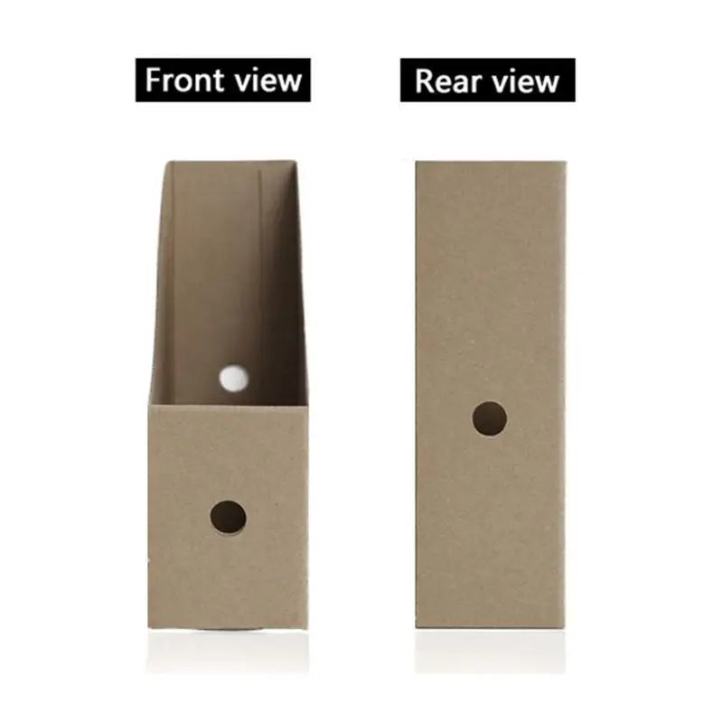 présentoirs documents marron clair carton ondulé minimaliste 26cm 10.24cm 27cm six pièces trou rond