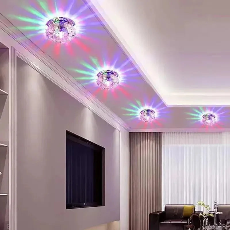 Spot LED moderne cristal transparent clips fixationacier inoxydable led