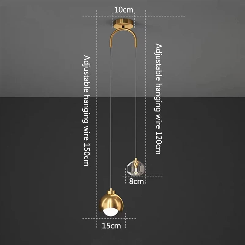 suspension pendentif verre noir doré moderne éclairage chambre salle manger lumière mat opaques