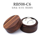 boîte bijoux bois vintage ronde rangement bague boucles d'oreilles présentation cadeau mariageOpaque brillant classique