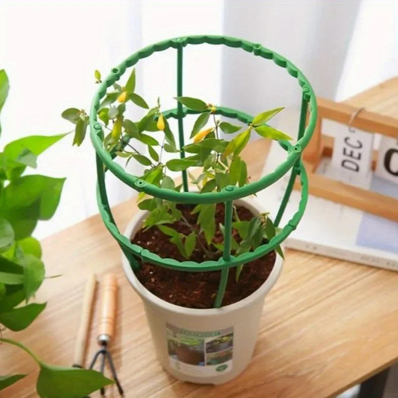 supports plantes pots fleurs vert plastique lisse minimaliste fonctionnels piquets terreau arcs tiges assemblage