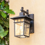 lampe murale extérieure noire verre translucide classique ip65 ac110 240v interrupteur mural fluxlumineux249 2000