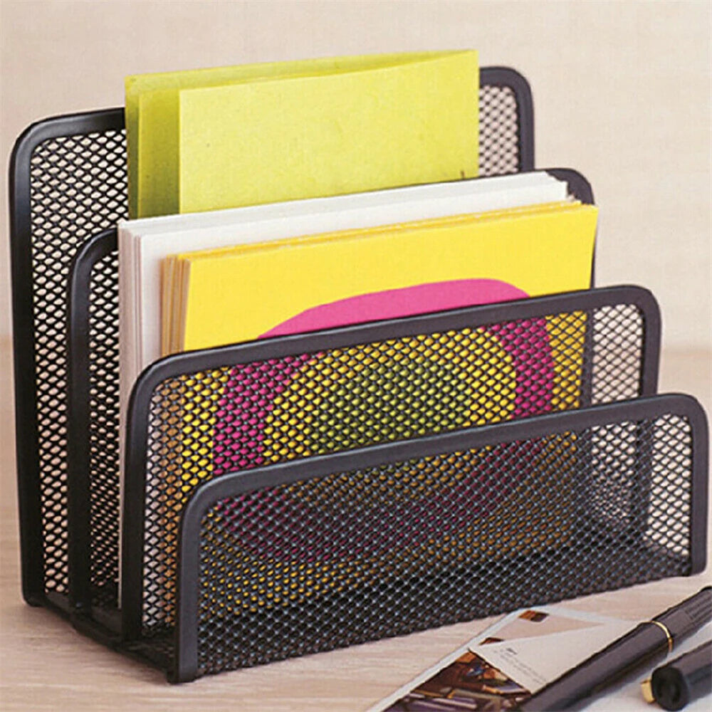 organisateur métal noir maille moderne enveloppes cartes postales carnets