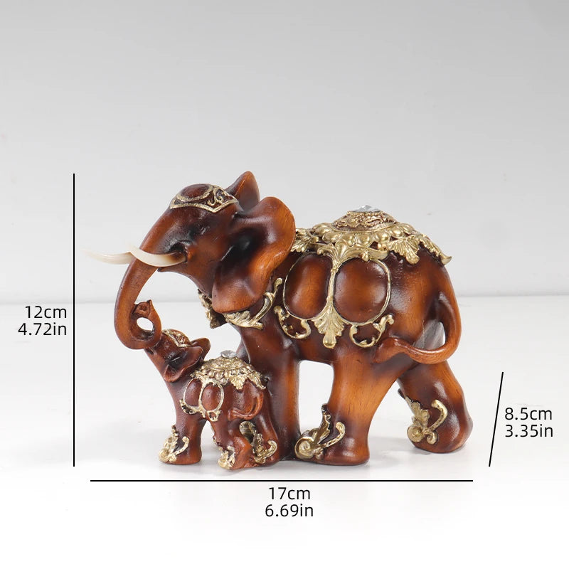 statue éléphant marron clair doré motifs ornements artisanat décoration intérieure chambre salon