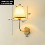 applique murale moderne or noir beige toile lin lampe abat jour