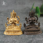 statues bouddhistes tibetaines or bronze détails sculptés headdress vêtements décoratives maison 76g