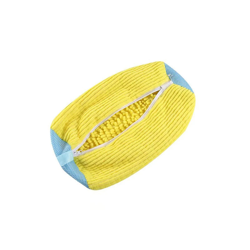 sac lavage chaussures réutilisable polyester doux jaune bleu corduroy mesh utilitaire machine laver baskets