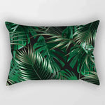 coussin rectangulaire décoratif motif feuilles tropicales fleurs papillons moderne chambre salon maison 30x50cm
