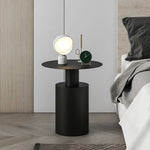 table basse ronde minimaliste moderne blanche noire salon décoration intérieure
