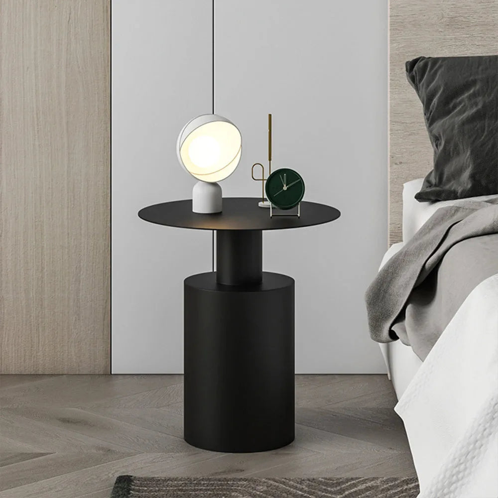 table basse ronde minimaliste moderne blanche noire salon décoration intérieure