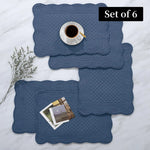 tapis table rectangle bleu marine quilté géométrique respectueux environnement 18x13 inches