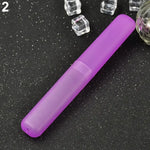 boîte rangement moderne brosse dents réutilisable bleu vert violet rose transparent