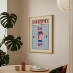 affiche moderne créativité ON OFF gouttes d'eau couleur neutre salon chambre