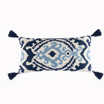 taies d'oreiller boho chic géométriques brodées couleurs vives pompons ethnique decoration intérieure respectueux environnement