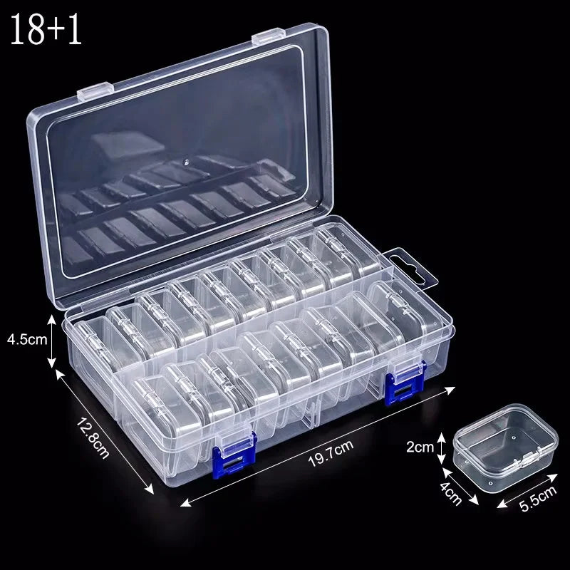 boîtes rangement transparentes modernes clips serrage set 30 compartiments organisation bijoux petits objets