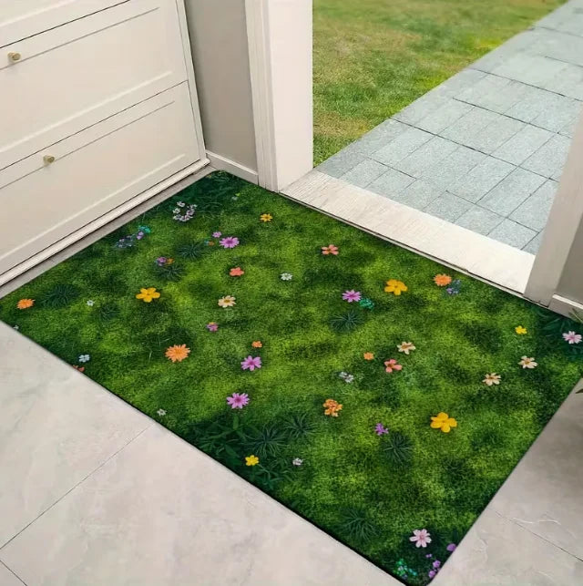 tapis moderne floral polyester antidérapant résistant décoloration 30x50cm 40x60cm 50x80cm salon bainextérieur
