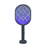 raquette électrique anti moustiques gris violet surface rotative moderne rechargeable fly swatter zapper