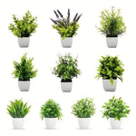 plantes artificielles feuilles vertes violettes moderne minimaliste sans entretien décoration intérieure extérieure pot carré