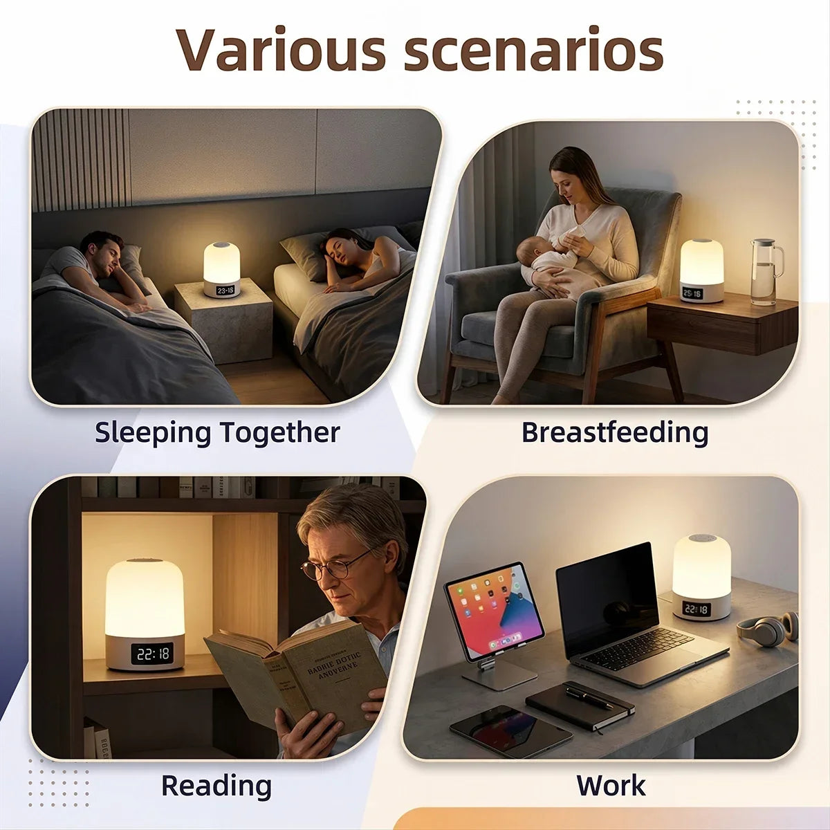 lampe chevet led rechargeable controle tactile nuits enfants sécurité USB