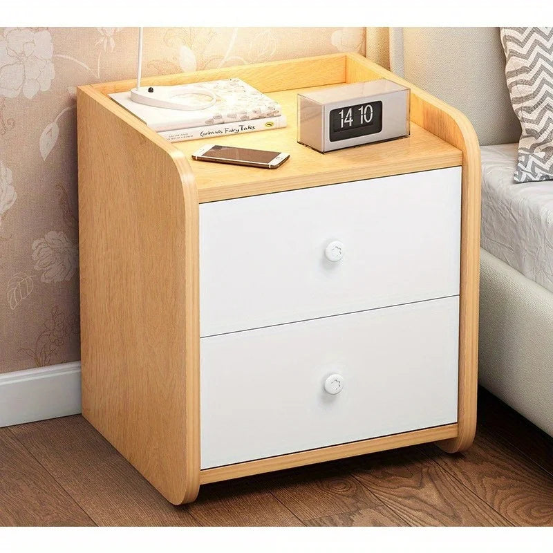 meuble chambre coucher moderne deux tiroirs bois gris blanc minimalistetable nuitcommodechevetappréciablesauvage