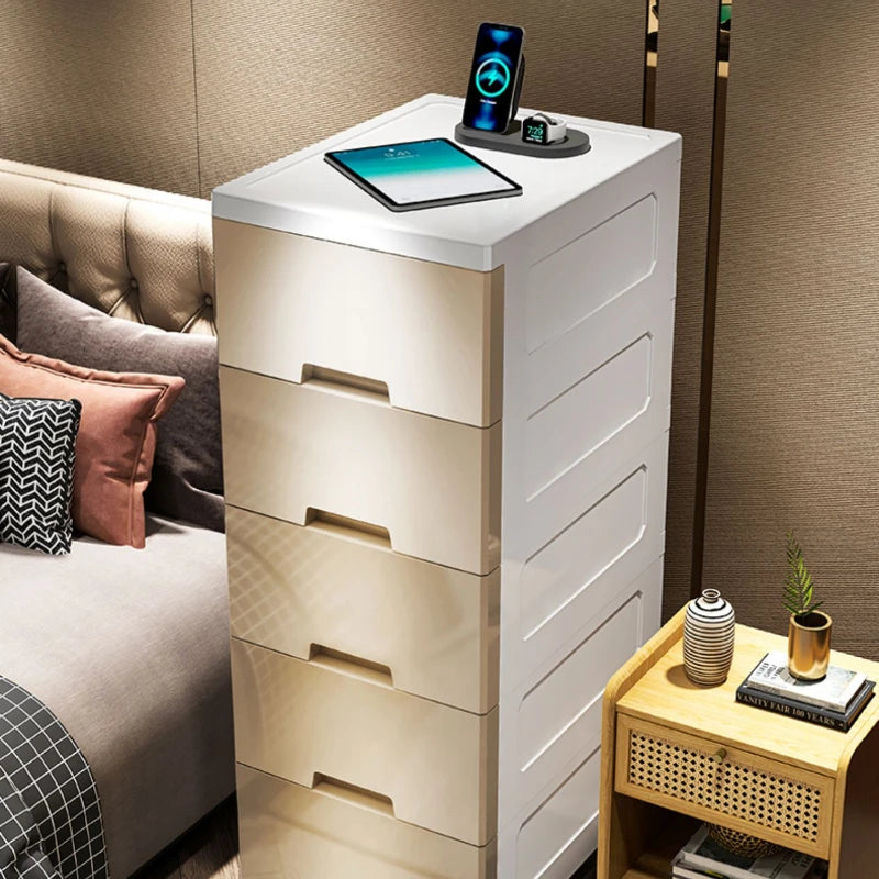 meuble tiroirs blanc moderne salle bain rangement étagères plastique minimaliste multifonctionnel organisateur