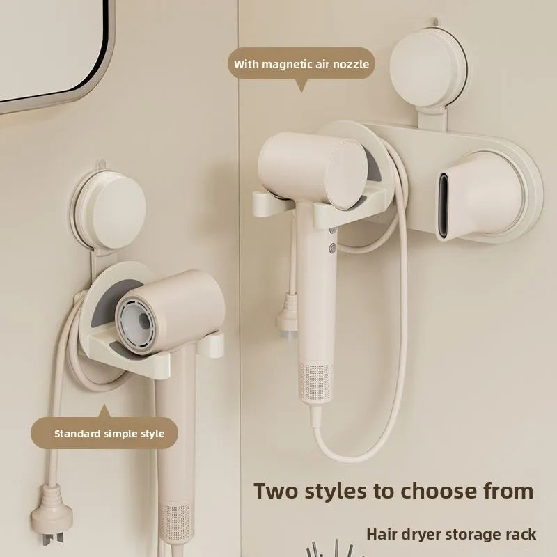 séchoir cheveux support mural ventouse moderne crème blanc imperméable métal plastique