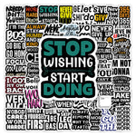 sticker autocollant texte motivant moderne multicolore étanche scrapbook journal portable téléphone bouteille vinyle pvc