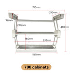 étagère pliable aluminium gris moderne clips rangement cuisine multiple utilisation 400mm 900mm blanc