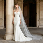 voile mariée classique blanc peigne coiffure mariage church garden simple adult female