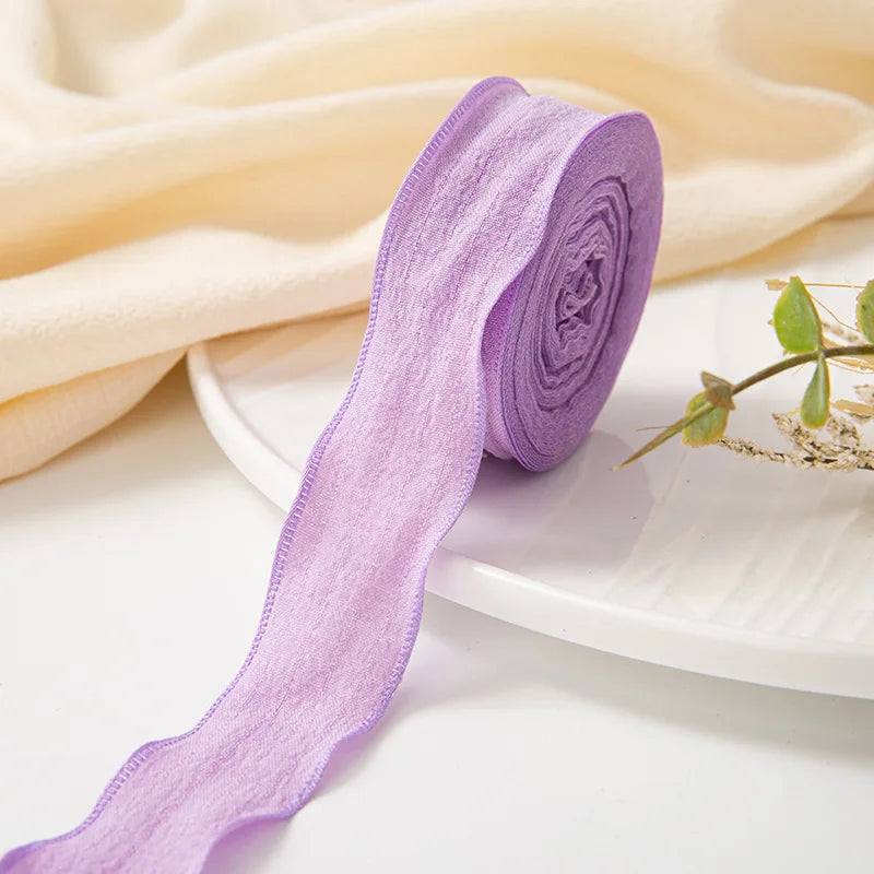 ruban dentelle plissé organza nylon décoratif fleur bricolage accessoire cheveux décoration fait main