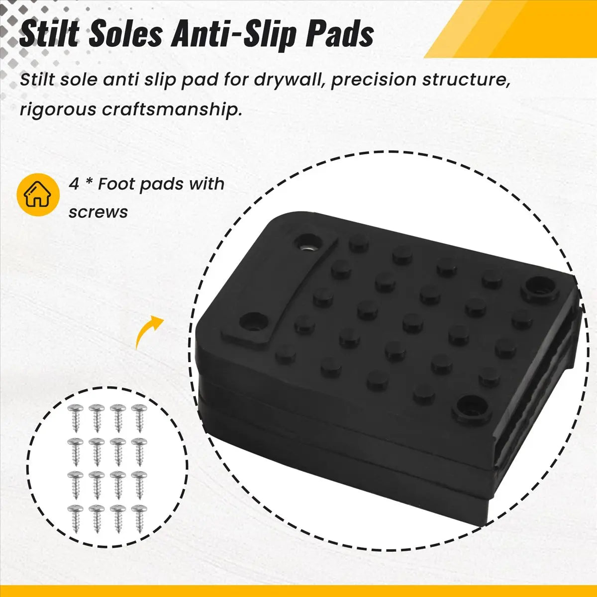 patins anti dérapants stilts vis surface texturée noirs industriels pièces