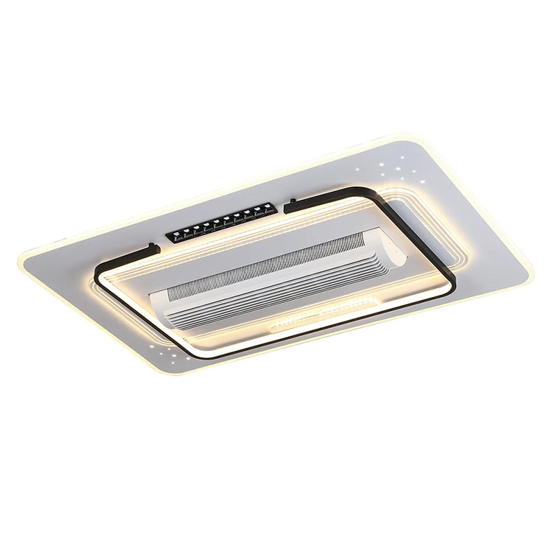 ventilateur led moderne télécommande blanc noir grille ventilation chambre salon