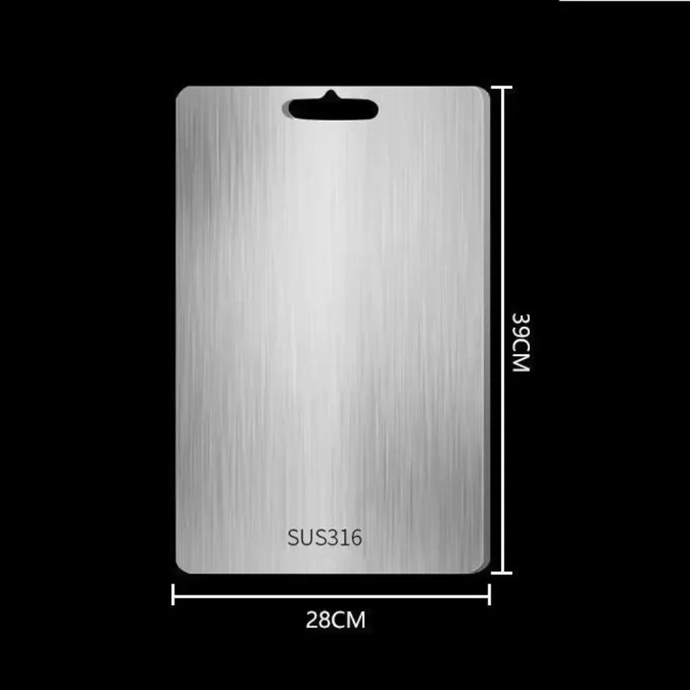 planches découper acier inoxydable rectangle moderne lisse poignée intégrée cuisine utilitaire argenté