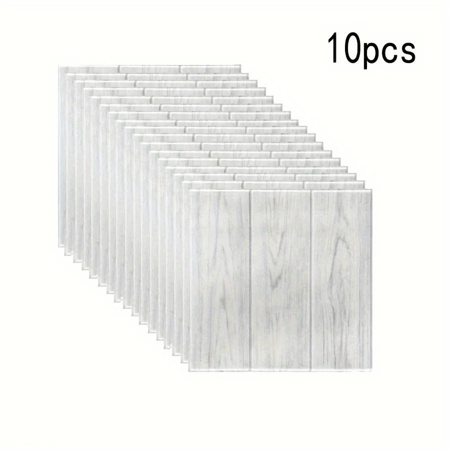 panneaux décoratifs autoadhésifs bois naturel moderne grisclair brunfoncé résistants humidité moisissures 35cmx35cm