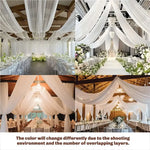 rideau blanc moderne drapeau mariage tissu opalin decoration ceremonie event backdrop 8m 0.75m