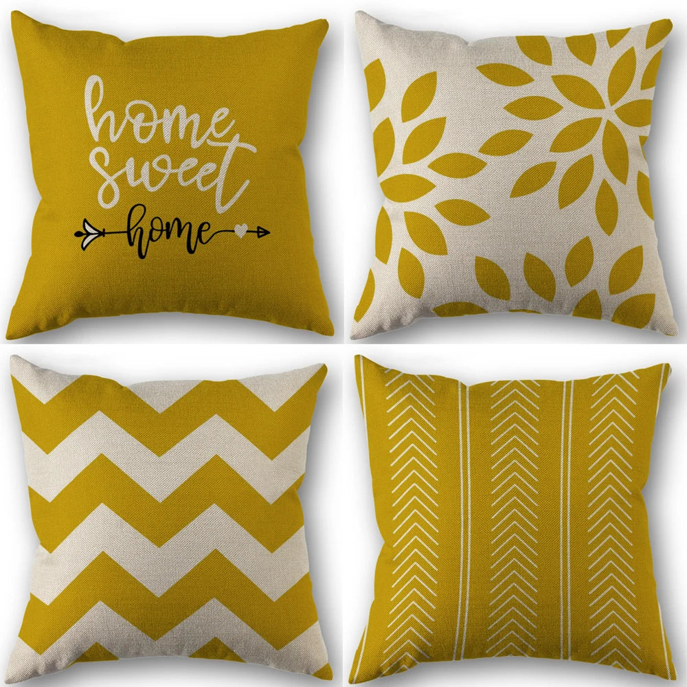 taies d'oreillers fleur motif floral moderne coussins décoratifs couleurs chaudes intérieur chaleureux decoration maison