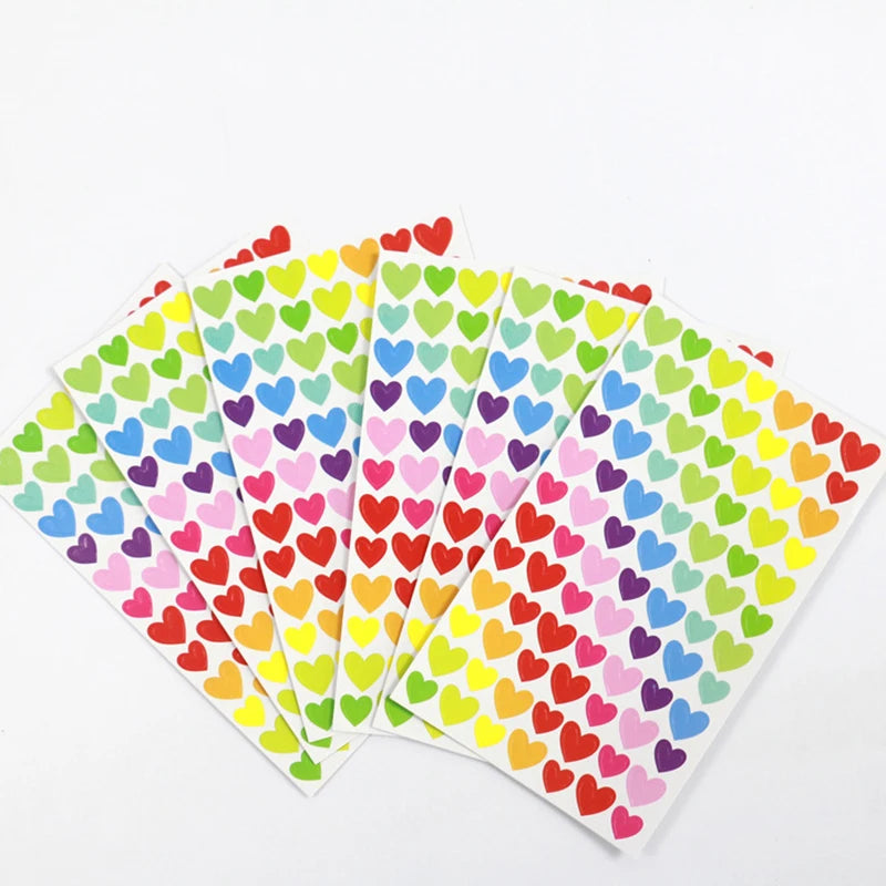 sticker adhésif scrapbook decoration album coeur étoile cercle couleur artisanale enfants rouge vert bleu