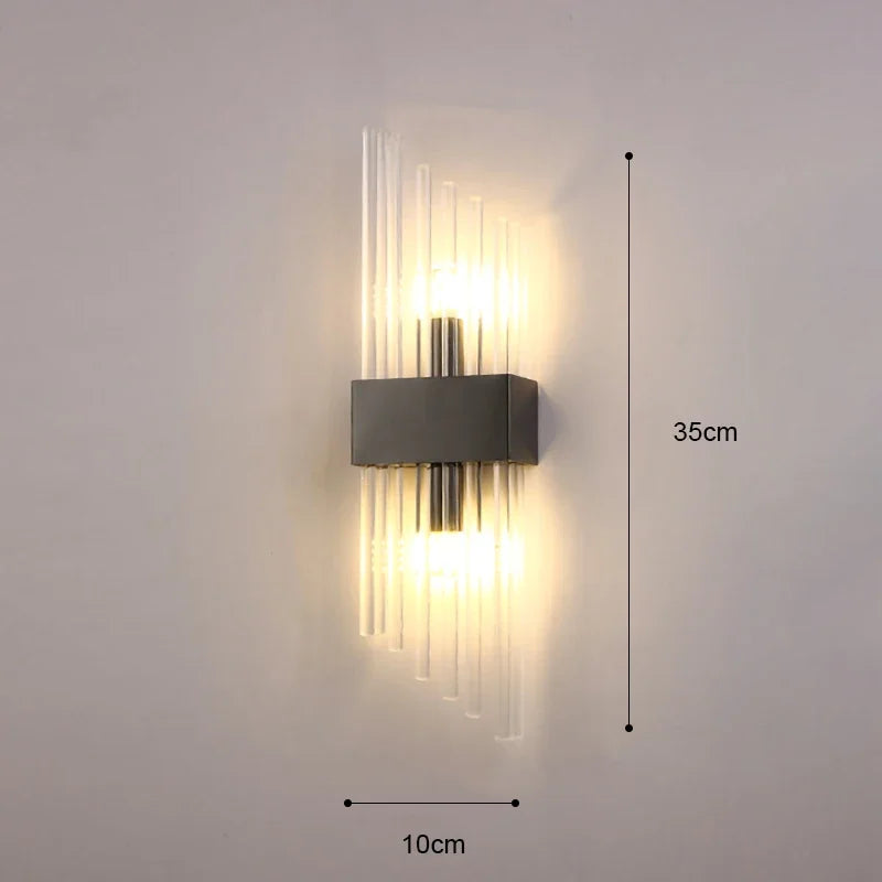 applique murale moderne or transparent acier inoxydable certification rohs ul vde ccc cqc fcc