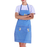 tablier cuisine rose bleu carreaux blancs lapin moderne décontracté poche collier