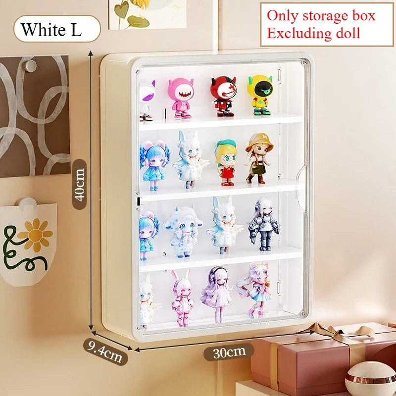 boîtes figurines transparentes modernes beige jaune violet blanc adhésives 30cm 30cm