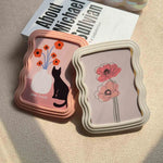 cadres photo modernes motifs floraux chats couleur vert rose blanc deco