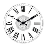horloge murale bois or beige blanc bouddha lotus chiffres romains classique deco chambre salon